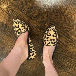 Kelly & Katie genuine calf leather Leopard Print flats